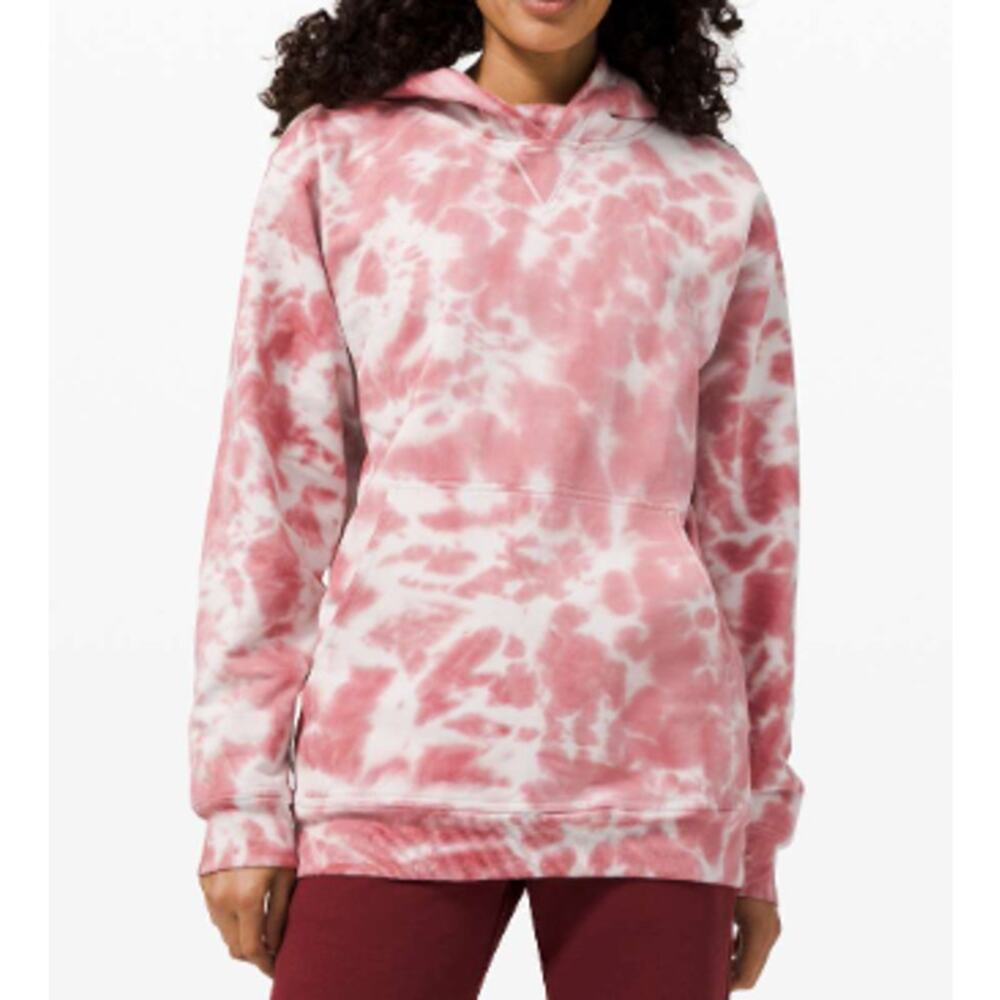 Lululemon Womens All Yours Hoodie Tie Dye Pink Cream 6 Athleisure Stretch Lounge